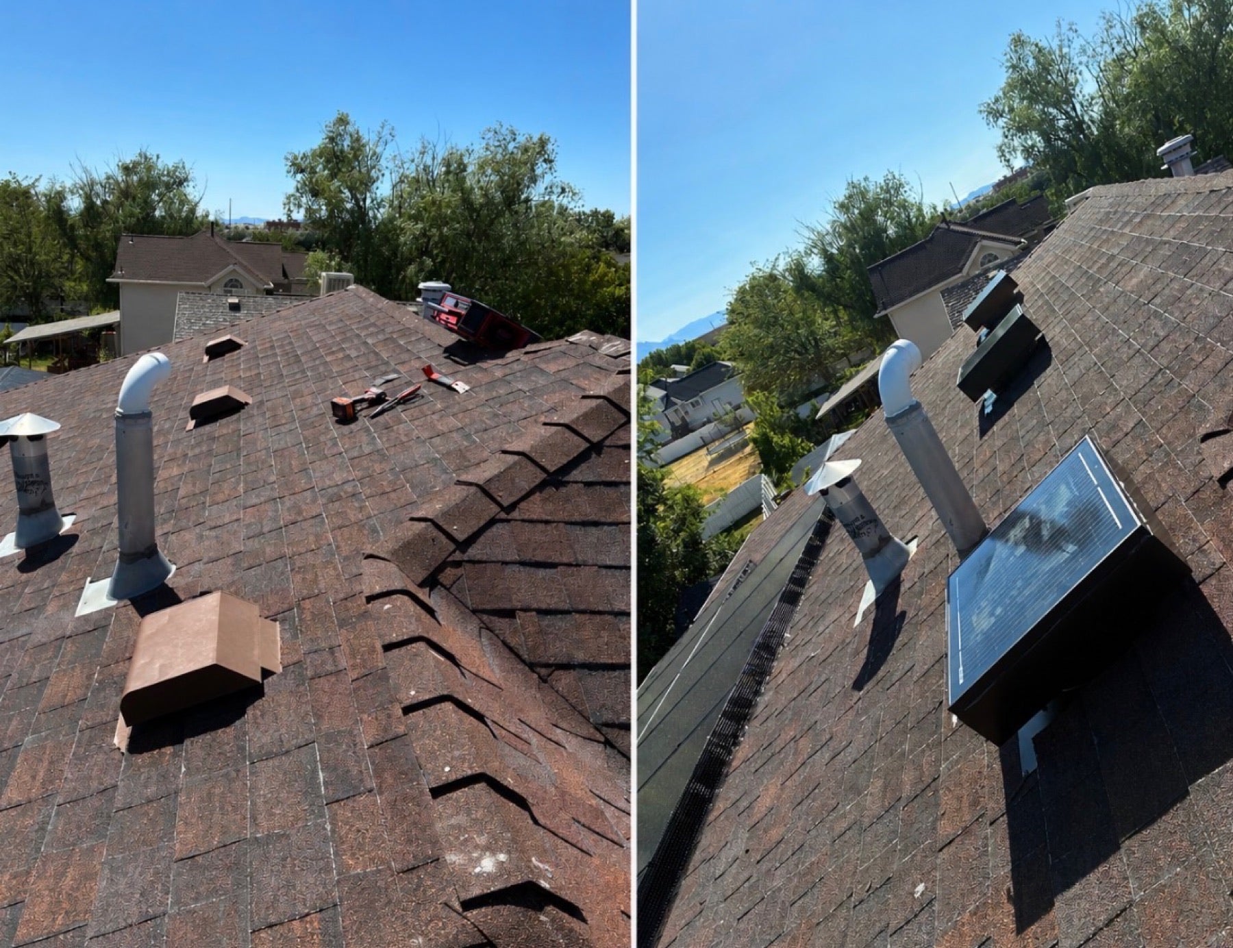 Before & after venting