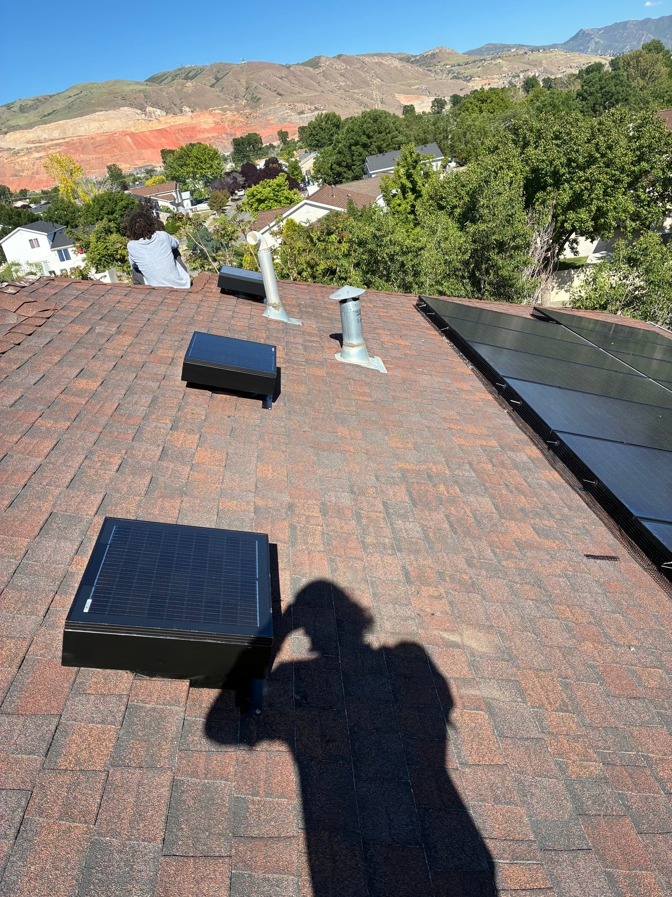 Solar fan, mountain view